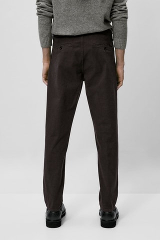 Faux jean texturé tapered fit - Noir