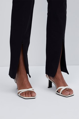 Skinny fit trousers with zip on hems - Bleu marine