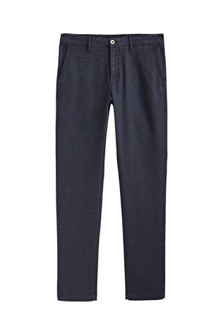 Pantalon chino délavé slim fit - Bleu marine chiné