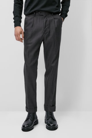 Pantalon de costume bleu marine en laine - Bleu marine