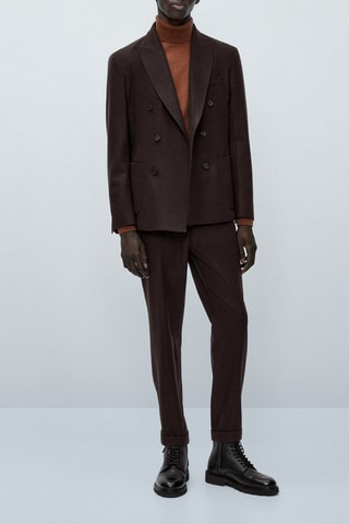 Pantalon de tailleur flanelle limited edition - Marron foncé