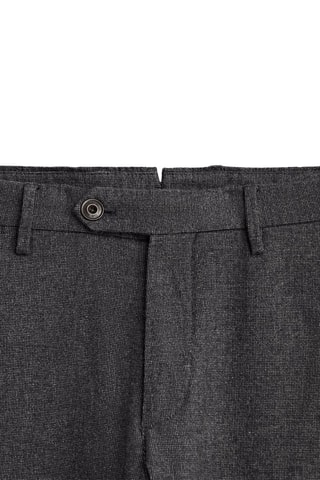 Pantalon fil mouliné en coton slim fit - Gris foncé