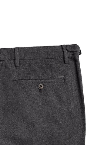 Pantalon fil mouliné en coton slim fit - Gris foncé
