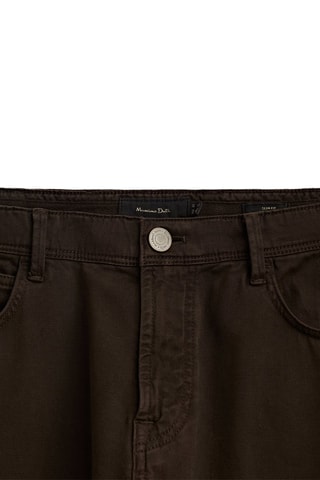 Pantalon type jean broken twill slim fit - Marron