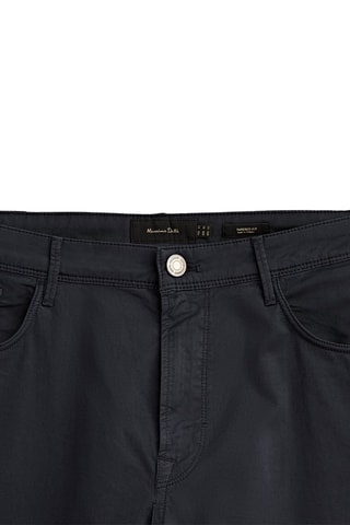 Pantalon type jean micro sergé tapered fit - Bleu marine