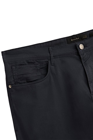 Pantalon type jean micro sergé tapered fit - Bleu marine