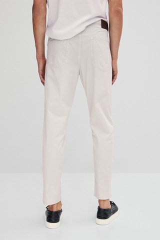 Pantalon type jean micro sergé tapered fit - Gris clair