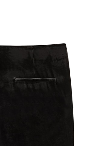 Pantalon droit velours fente dans le bas - Noir