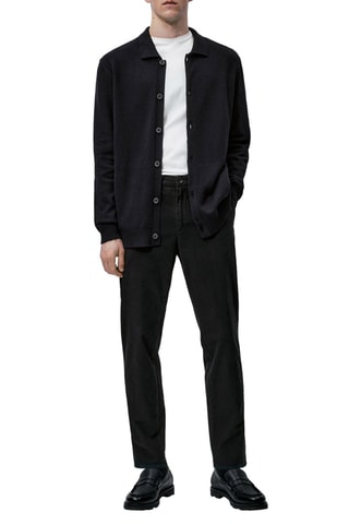 Pantalon chino carreaux jogging - Bleu marine