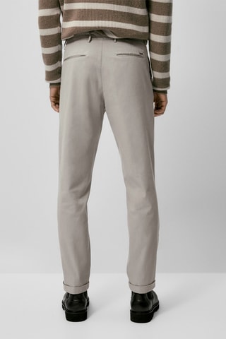 Pantalon chino micro-texturé slim fit - Gris