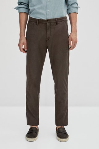 Pantalon chino en coton slim fit - Marron