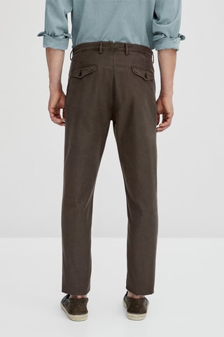 Pantalon chino en coton slim fit - Marron