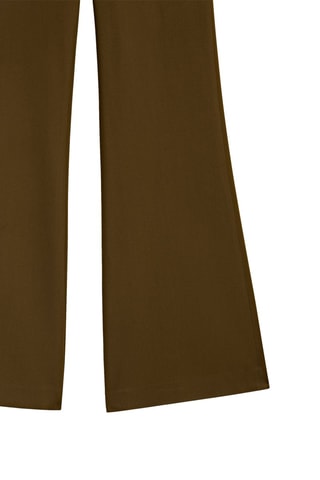 Pantalon flare taille haute - Kaki