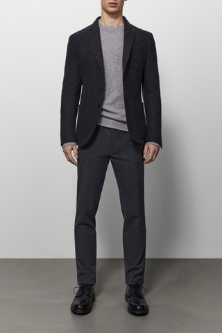 Pantalon chiné carreaux slim fit - Gris