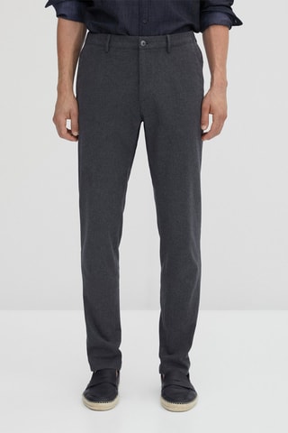 Pantalon microcarreaux coton - Gris foncé