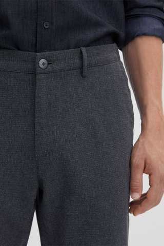 Pantalon microcarreaux coton - Gris foncé