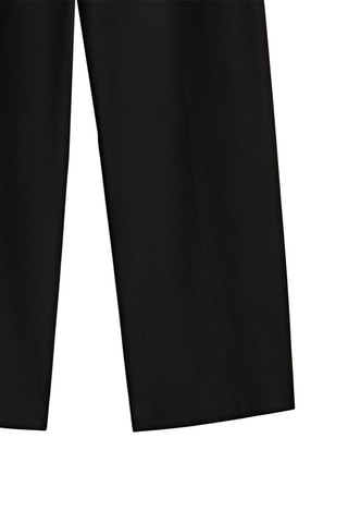 Pantalon à pinces noir boutons taille - Noir