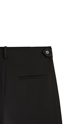 Pantalon à pinces noir boutons taille - Noir