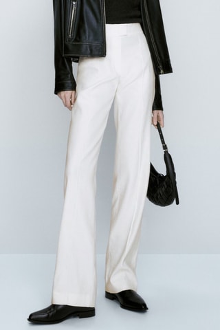 Pantalon en lin droit - Blanc
