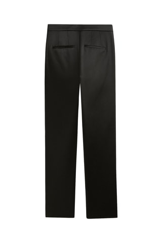 Pantalon cigarette satiné à fentes - Noir