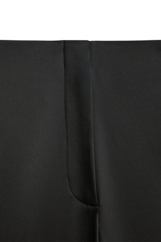 Pantalon cigarette satiné à fentes - Noir
