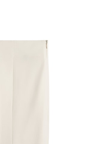 Skinny fit trousers with zip on hems - Ecru