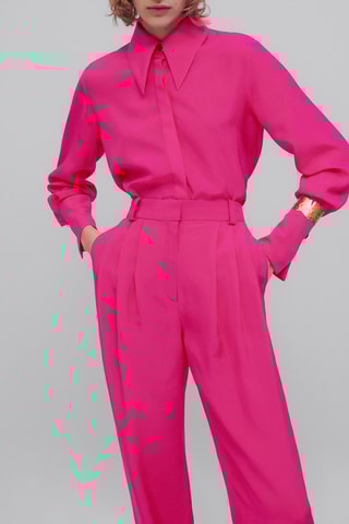 Pantalon fluide plissé - Studio - Rose