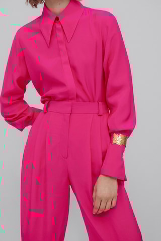 Pantalon fluide plissé - Studio - Rose