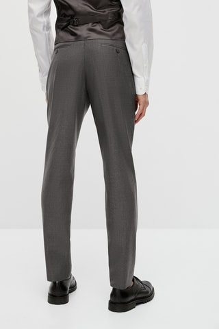 Pantalon de costume gris en laine rayures tennis - Gris foncé