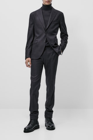 Pantalon de costume bleu en laine - Bleu marine