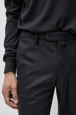 Pantalon de costume bleu en laine - Bleu marine