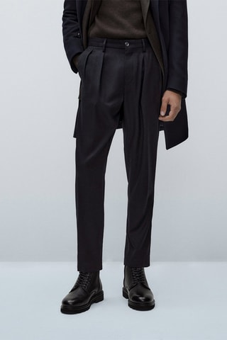 Pantalon chino laine relaxed fit édition limitée - Bleu marine