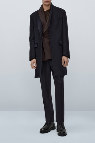 Pantalon chino laine relaxed fit édition limitée - Bleu marine