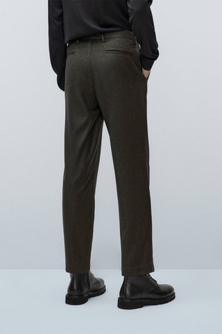 Pantalon chino laine relaxed fit édition limitée - Kaki