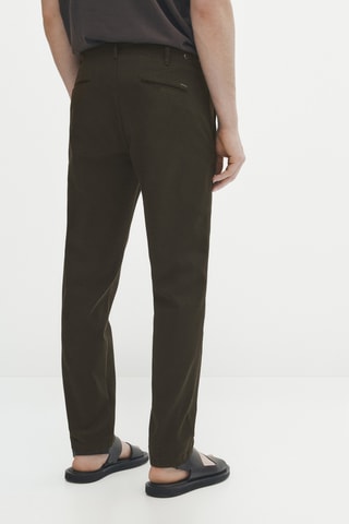 Pantalon chino micro-texturé tapered fit - Vert foncé