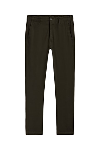 Pantalon chino micro-texturé tapered fit - Vert foncé