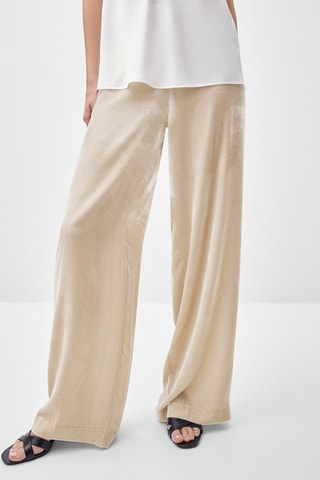 Pantalon velours taille élastique - Ecru