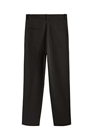Pantalon à pinces en coton mélangé - Noir