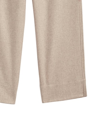 Pantalon en laine deux boutons - Ecru