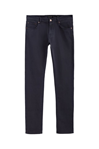 Pantalon type jean broken twill slim fit - Bleu marine