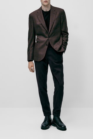 Pantalon habillé en coton - Bleu marine