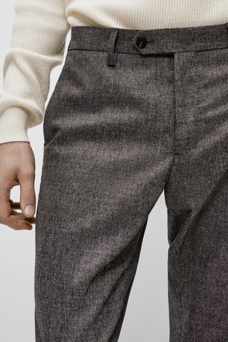 Pantalon de costume en laine - Gris chiné