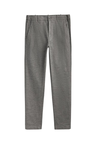 Pantalon faux uni passants sur les côtés - Gris chiné