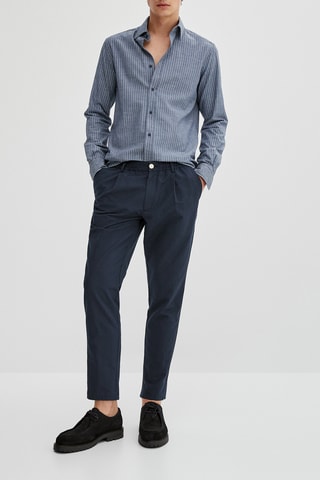 Pantalon chino plis jogging - Bleu marine