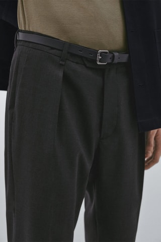 Pantalon à pinces en toile tapered fit - Studio - Gris