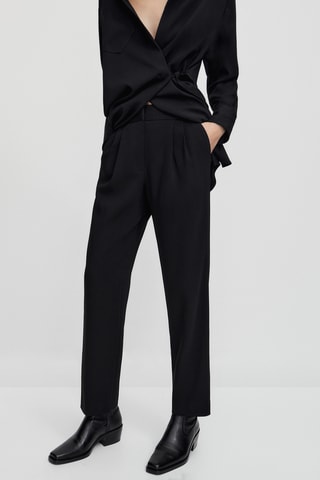 Pantalon crêpe droit - Noir