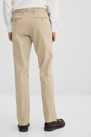 Pantalon chino en coton droit - Ecru