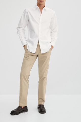 Pantalon chino en coton droit - Ecru