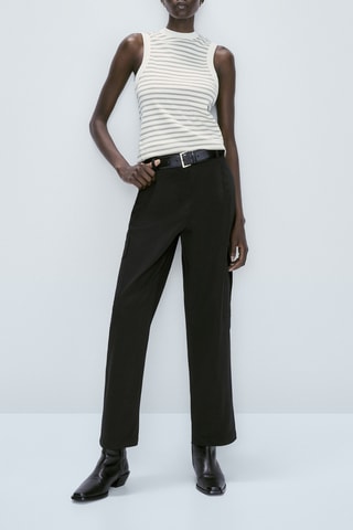 Pantalon noir cargo avec pinces - Noir