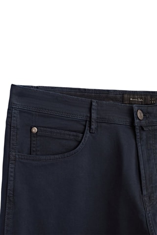 Pantalon type jean broken twill slim fit - Bleu marine